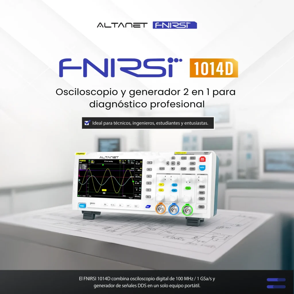 Osciloscopio Digital FNIRSI 1014D 100 MHz 2 Canales - imagen 2
