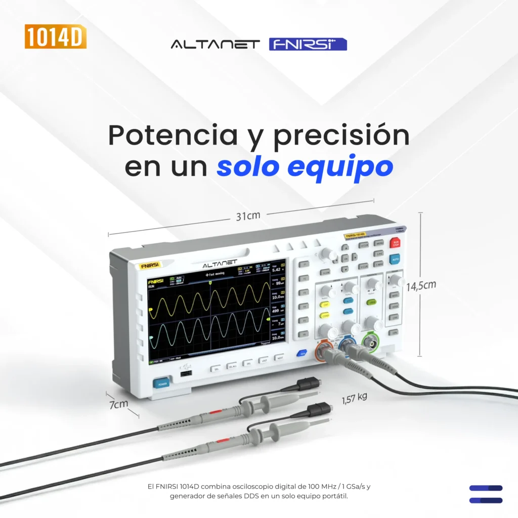 Osciloscopio Digital FNIRSI 1014D 100 MHz 2 Canales - imagen 3
