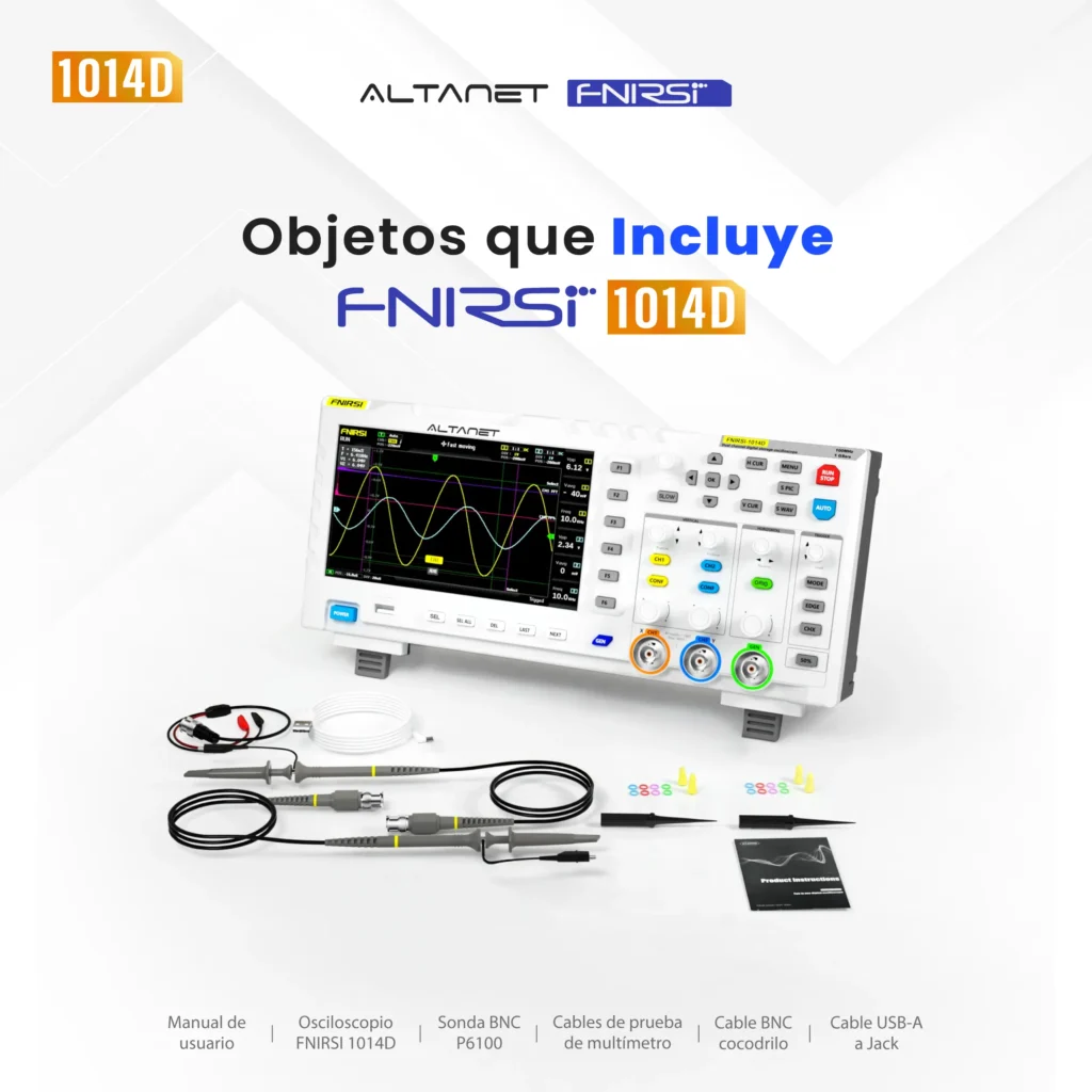 Osciloscopio Digital FNIRSI 1014D 100 MHz 2 Canales - imagen 4