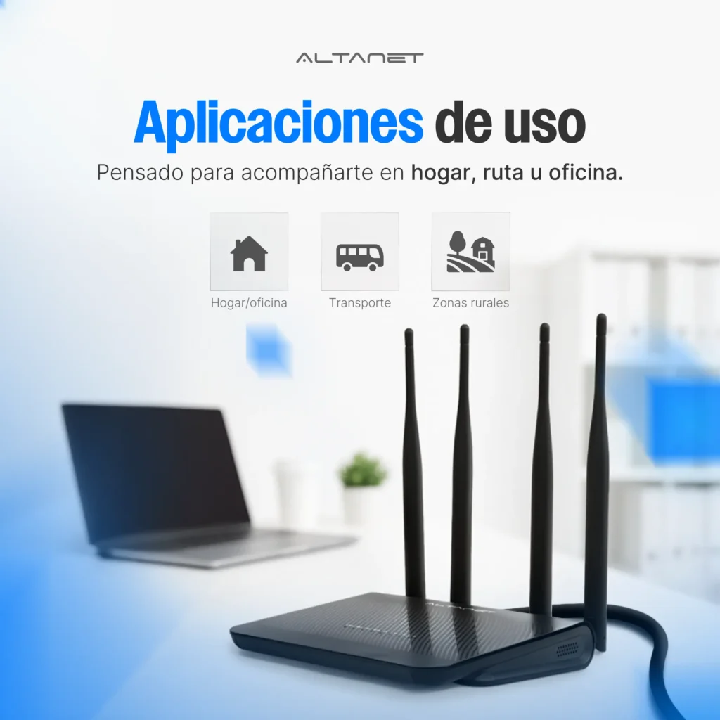 Módem Router 4G LTE AltaNet ETH31 Negro - imagen 6