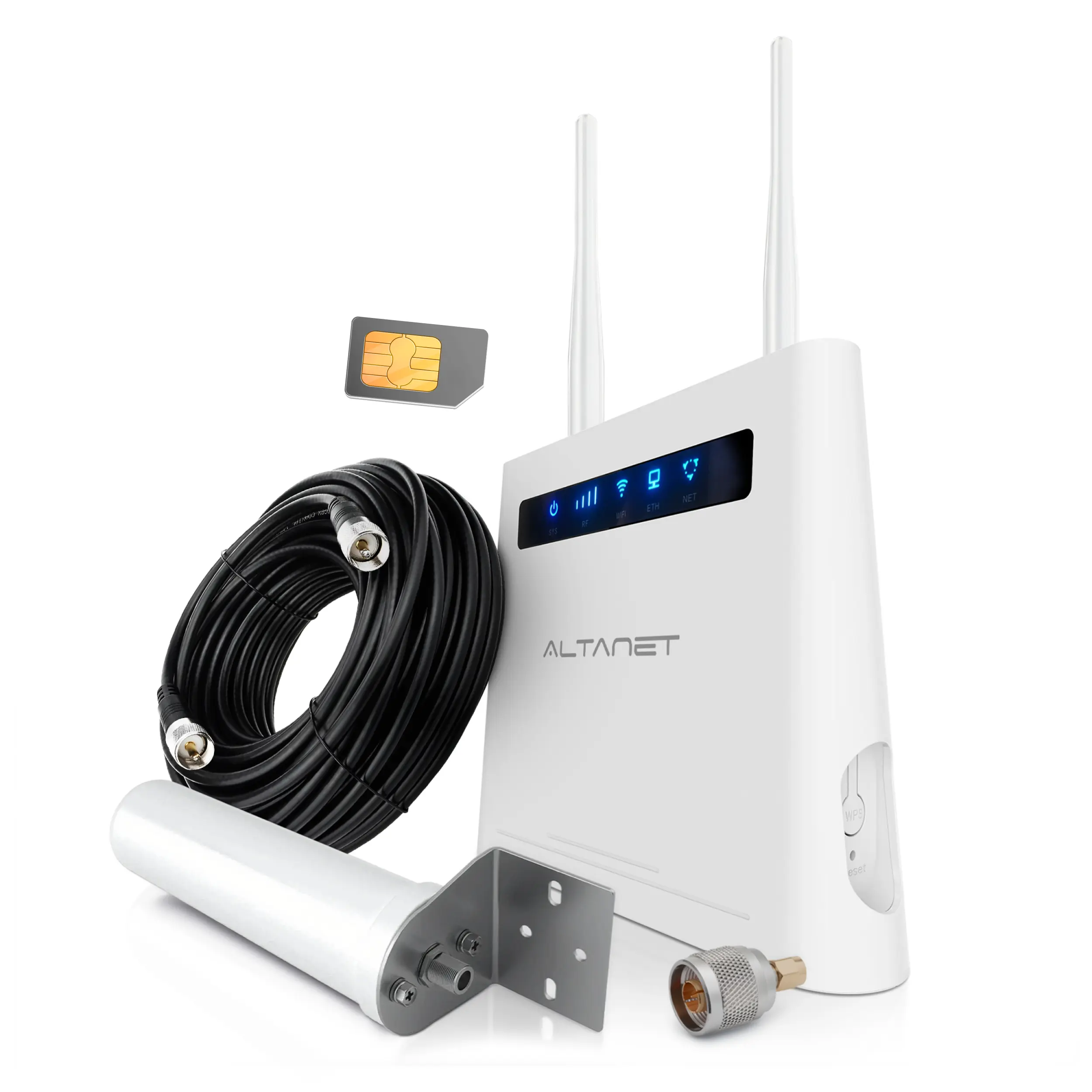 Módem Router 4G LTE AltaNet AT025 con Antena Omni y Cable 15 m
