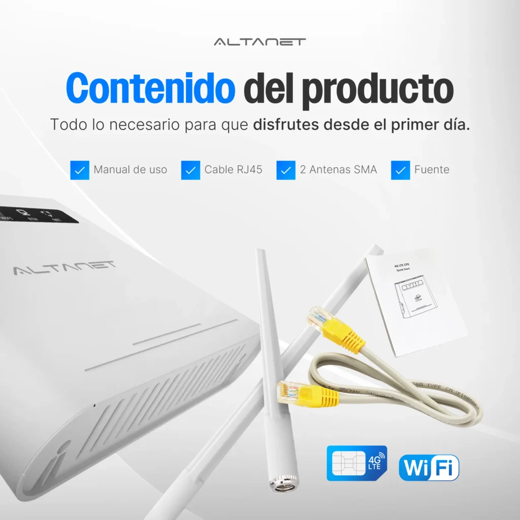 Módem Router 4G LTE AltaNet AT025 WiFi 300 Mbps - imagen 5