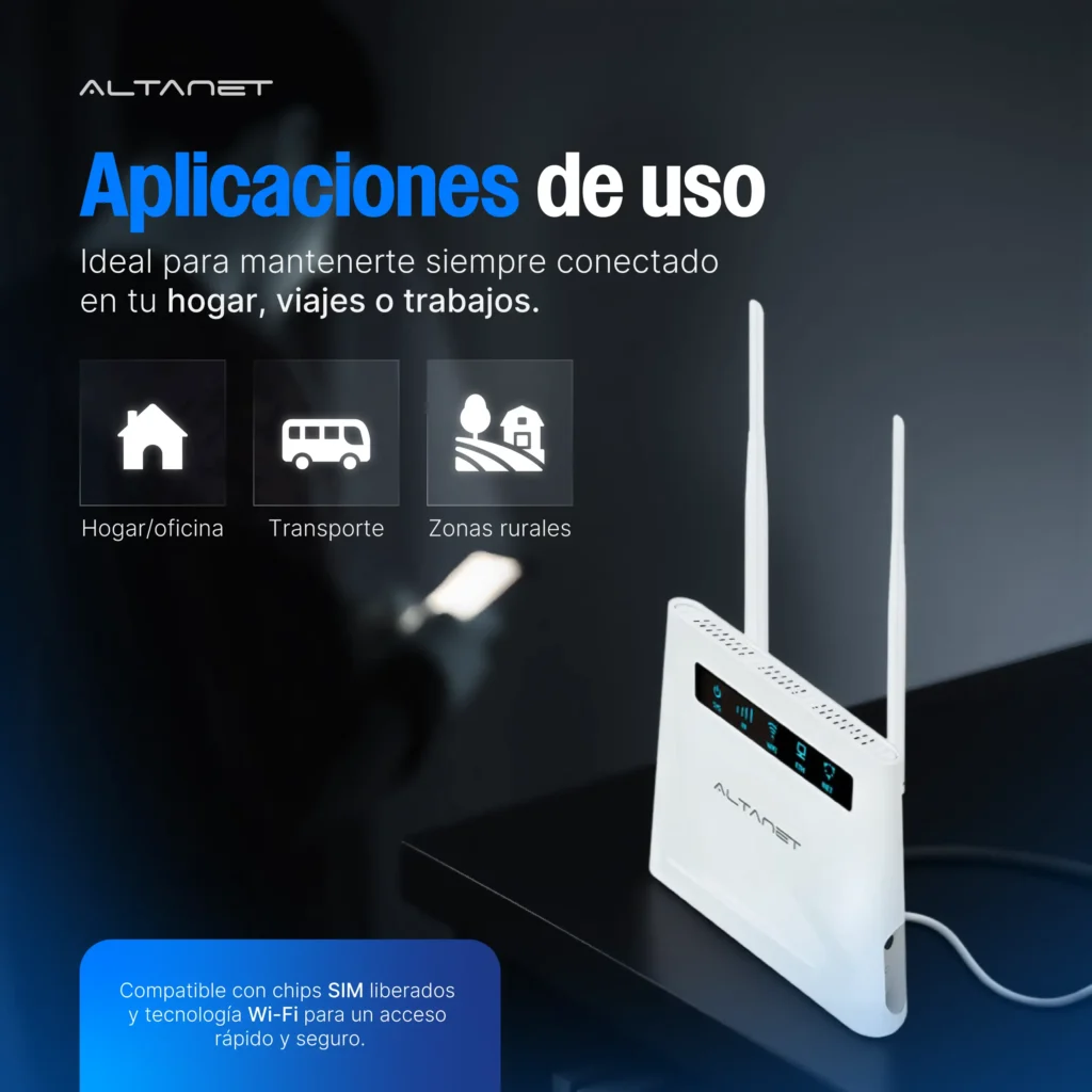 Módem Router 4G LTE AltaNet AT025 WiFi 300 Mbps - imagen 6