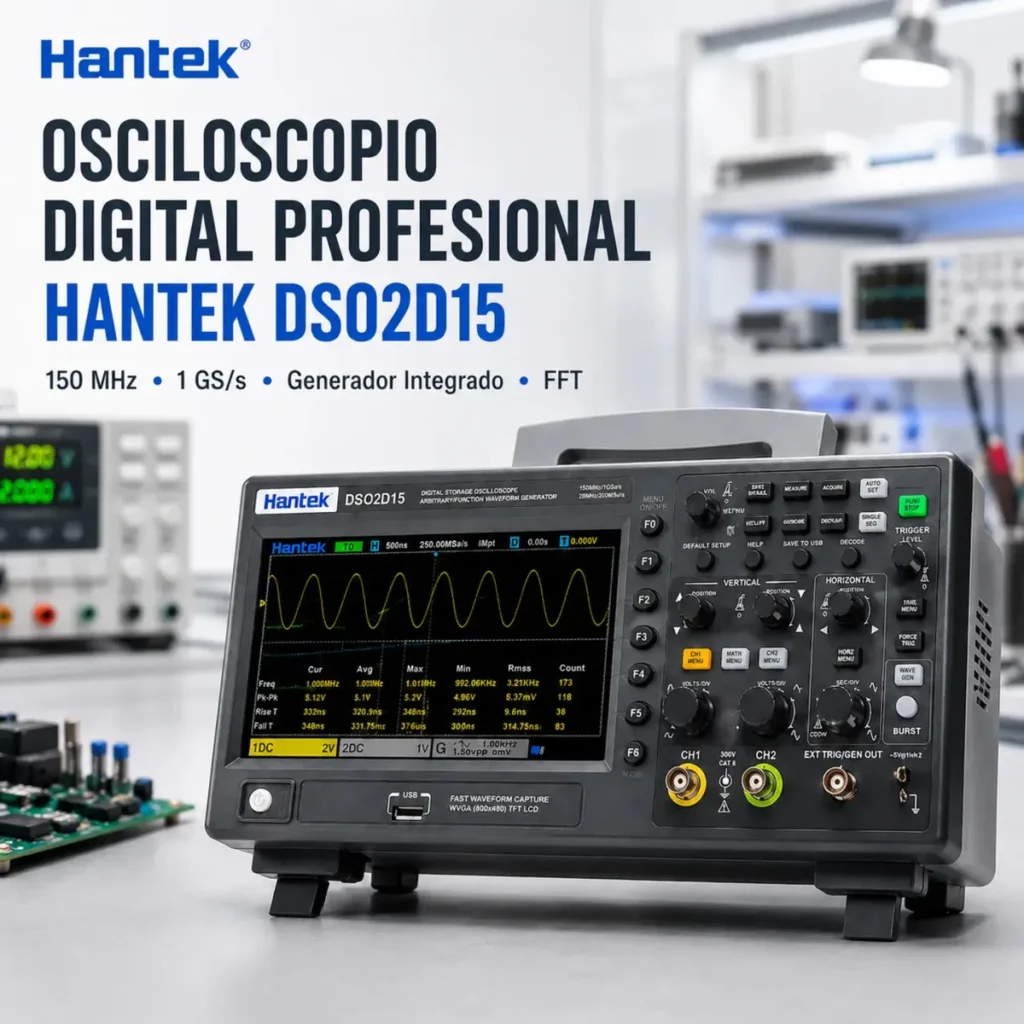 Osciloscopio de Banco Hantek DSO2D15 150 MHz con AFG - imagen 2