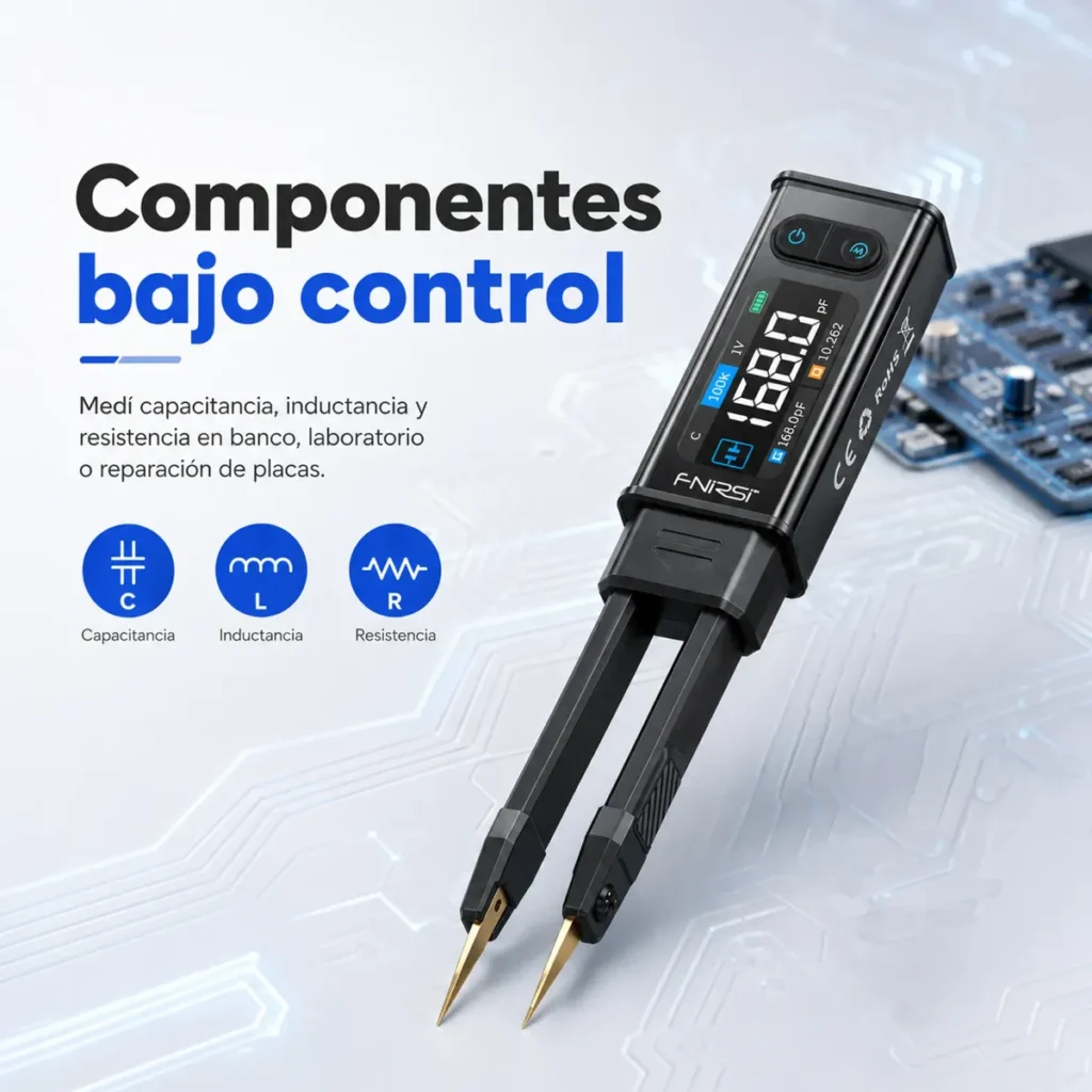 Medidor LCR FNIRSI LCR-ST2 Plus Pinza Digital 100 kHz - imagen 5