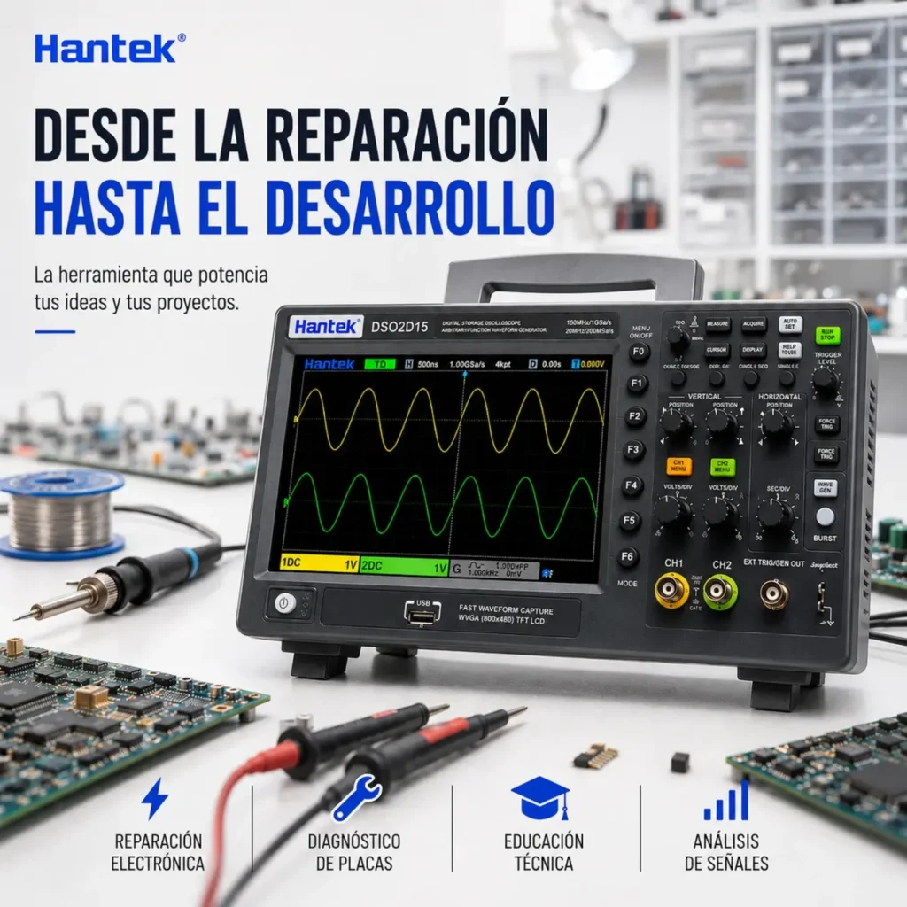 Osciloscopio de Banco Hantek DSO2D15 150 MHz con AFG - imagen 8