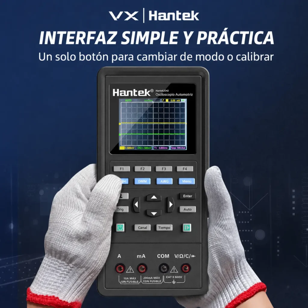Osciloscopio Portátil Hantek 2C42 40 MHz con Multímetro - imagen 4