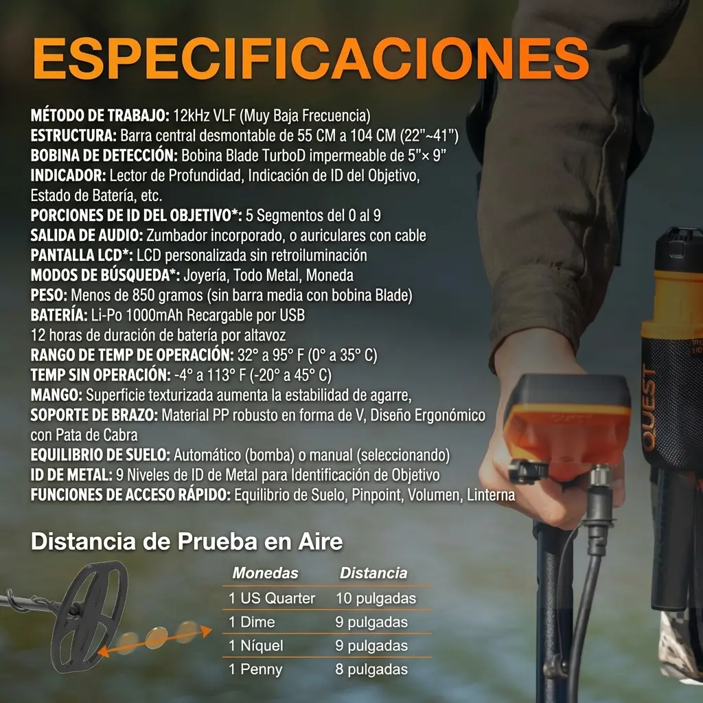 Detector de Metales Quest X1 IDMAXX Recargable - imagen 7