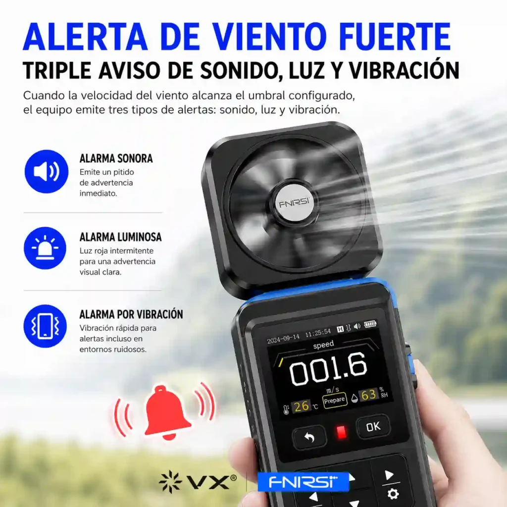 Anemómetro Digital FNIRSI FAM-02 con Temperatura y Humedad - imagen 6