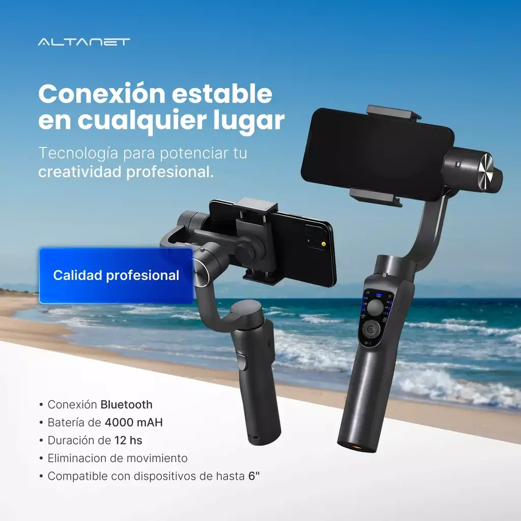 Gimbal para Celular AltaNet S5B 3 Ejes Negro - imagen 3
