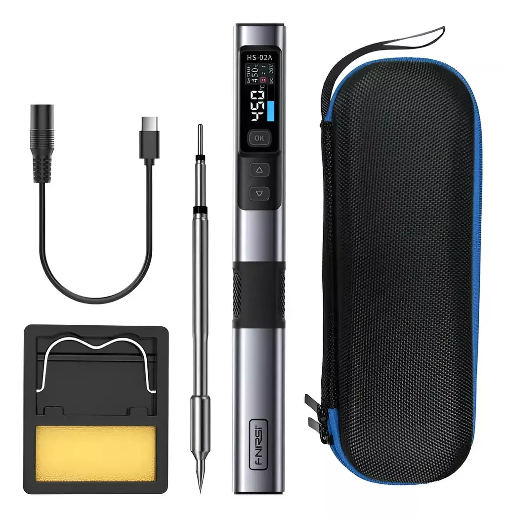 Soldador Inteligente FNIRSI HS-02A USB-C 100 W Kit Estándar