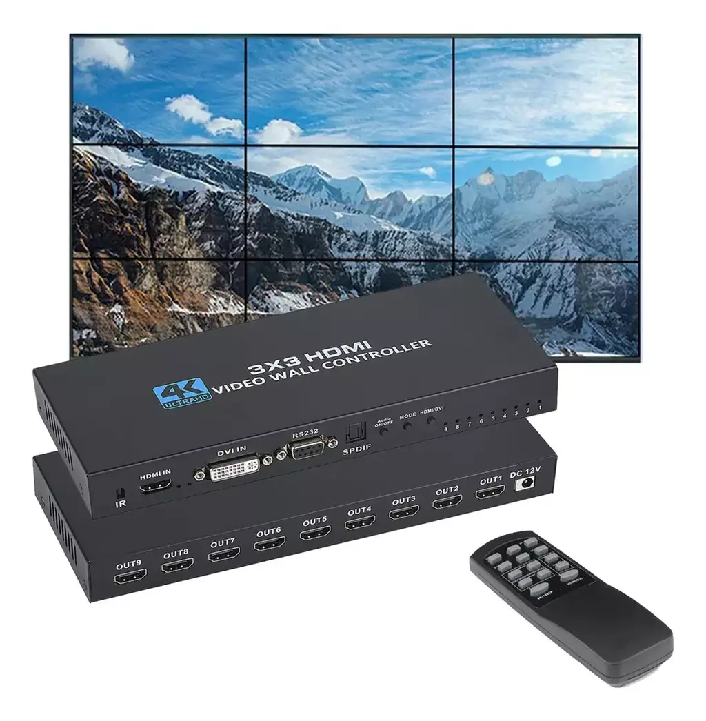 Controlador Video Wall AltaNet 3x3 4K 1 Entrada 9 Salidas