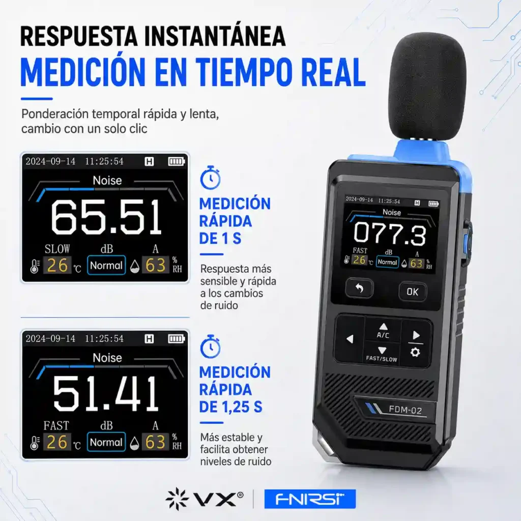 Decibelímetro Digital FNIRSI FDM-02 30 a 130 dB - imagen 4