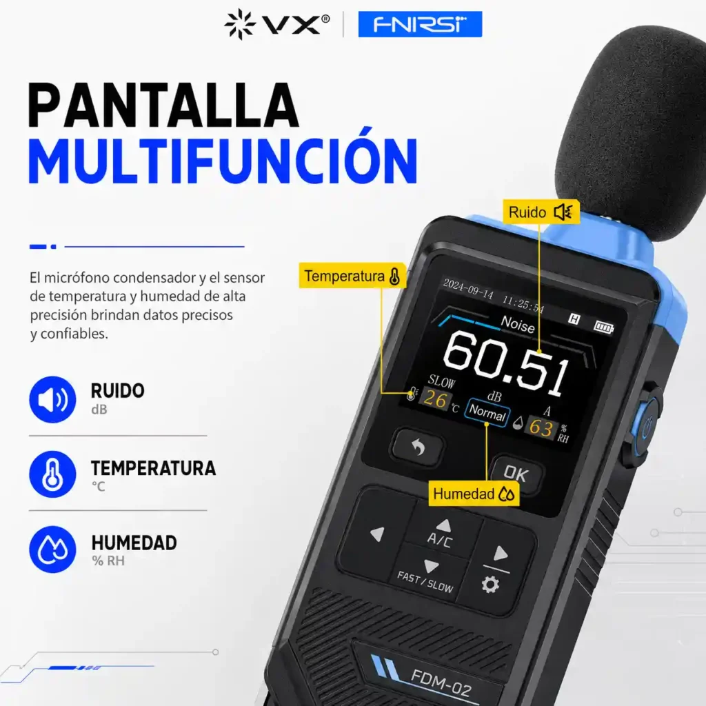 Decibelímetro Digital FNIRSI FDM-02 30 a 130 dB - imagen 5