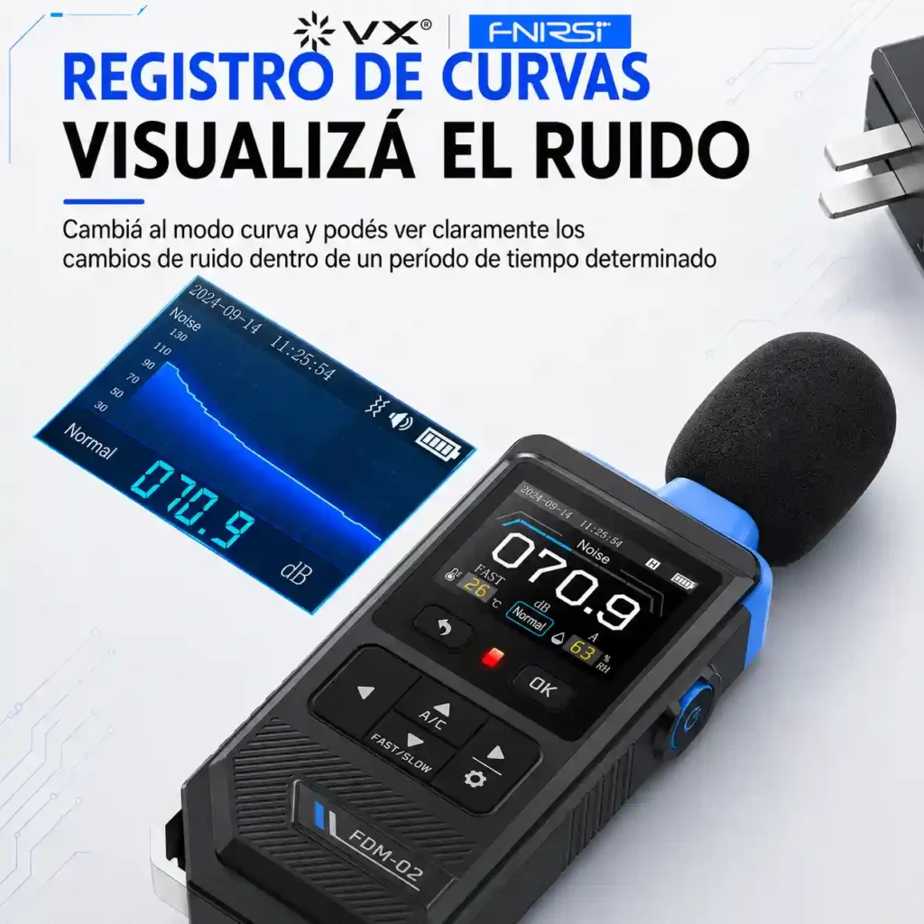 Decibelímetro Digital FNIRSI FDM-02 30 a 130 dB - imagen 6