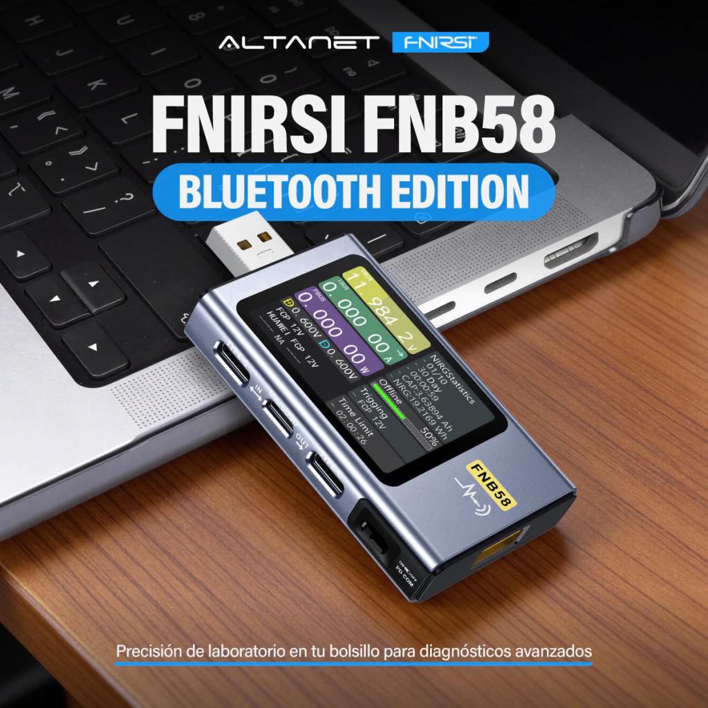 Tester USB FNIRSI FNB58 BT Carga Rápida 140 W - imagen 2