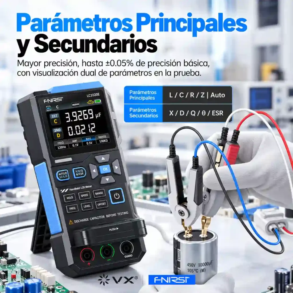 Medidor LCR FNIRSI LC1020E 100 kHz Alta Precisión - imagen 5