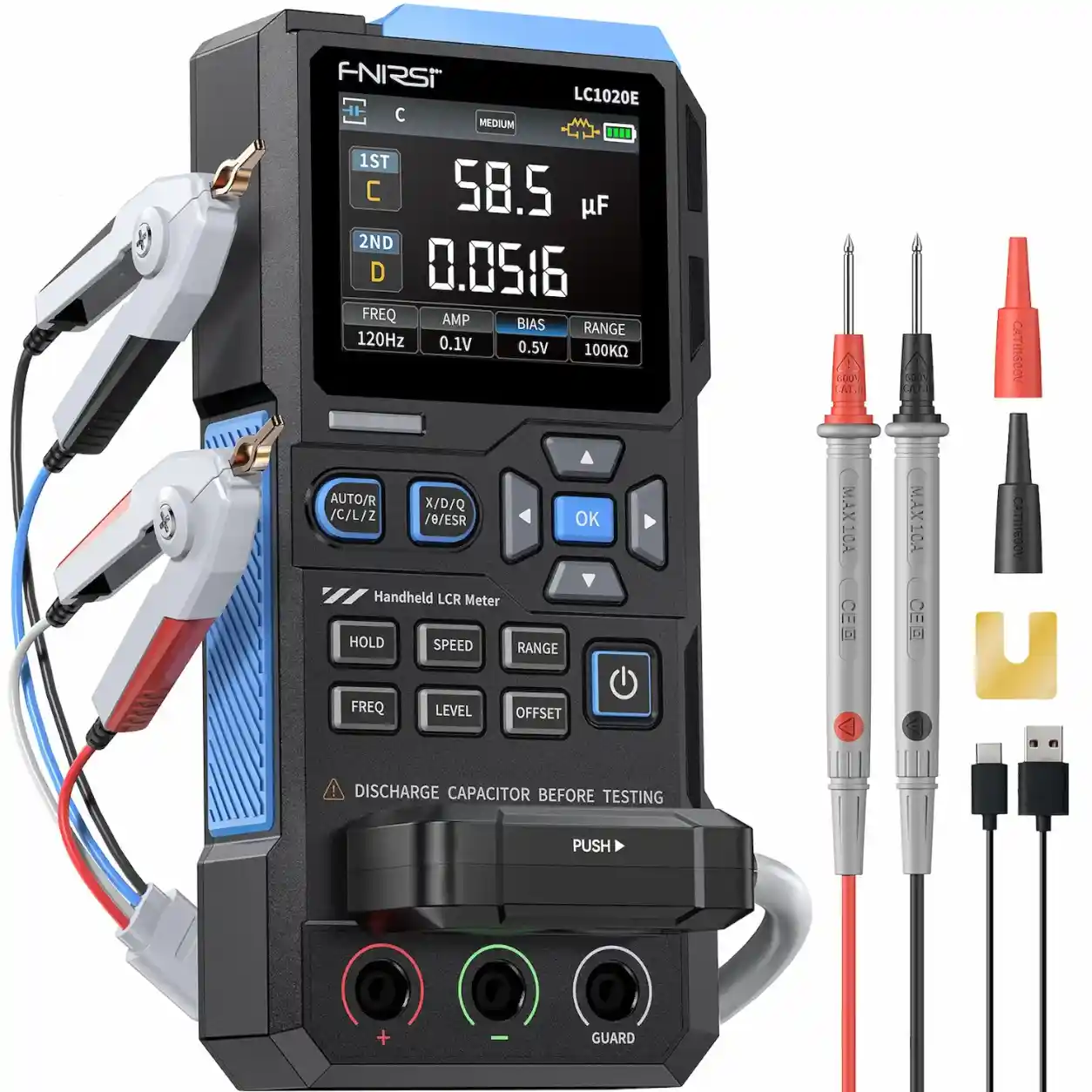 Medidor LCR FNIRSI LC1020E 100 kHz Alta Precisión