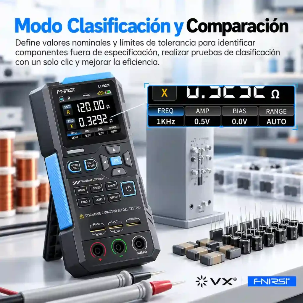 Medidor LCR FNIRSI LC1020E 100 kHz Alta Precisión - imagen 7