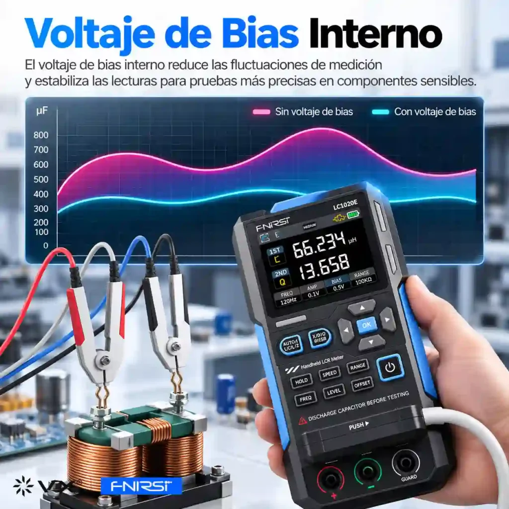Medidor LCR FNIRSI LC1020E 100 kHz Alta Precisión - imagen 3