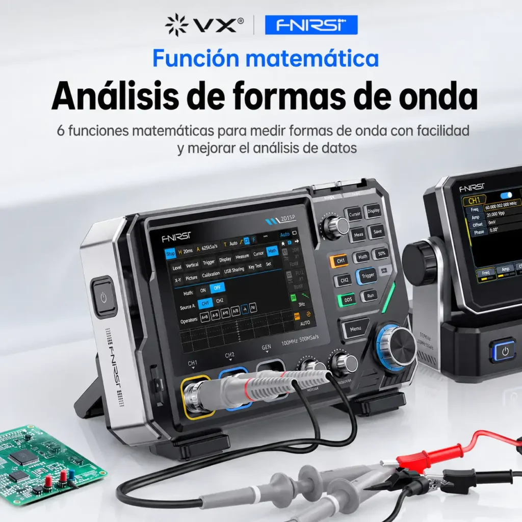 Osciloscopio 3 en 1 FNIRSI 2D15P 100 MHz 2 Canales - imagen 5