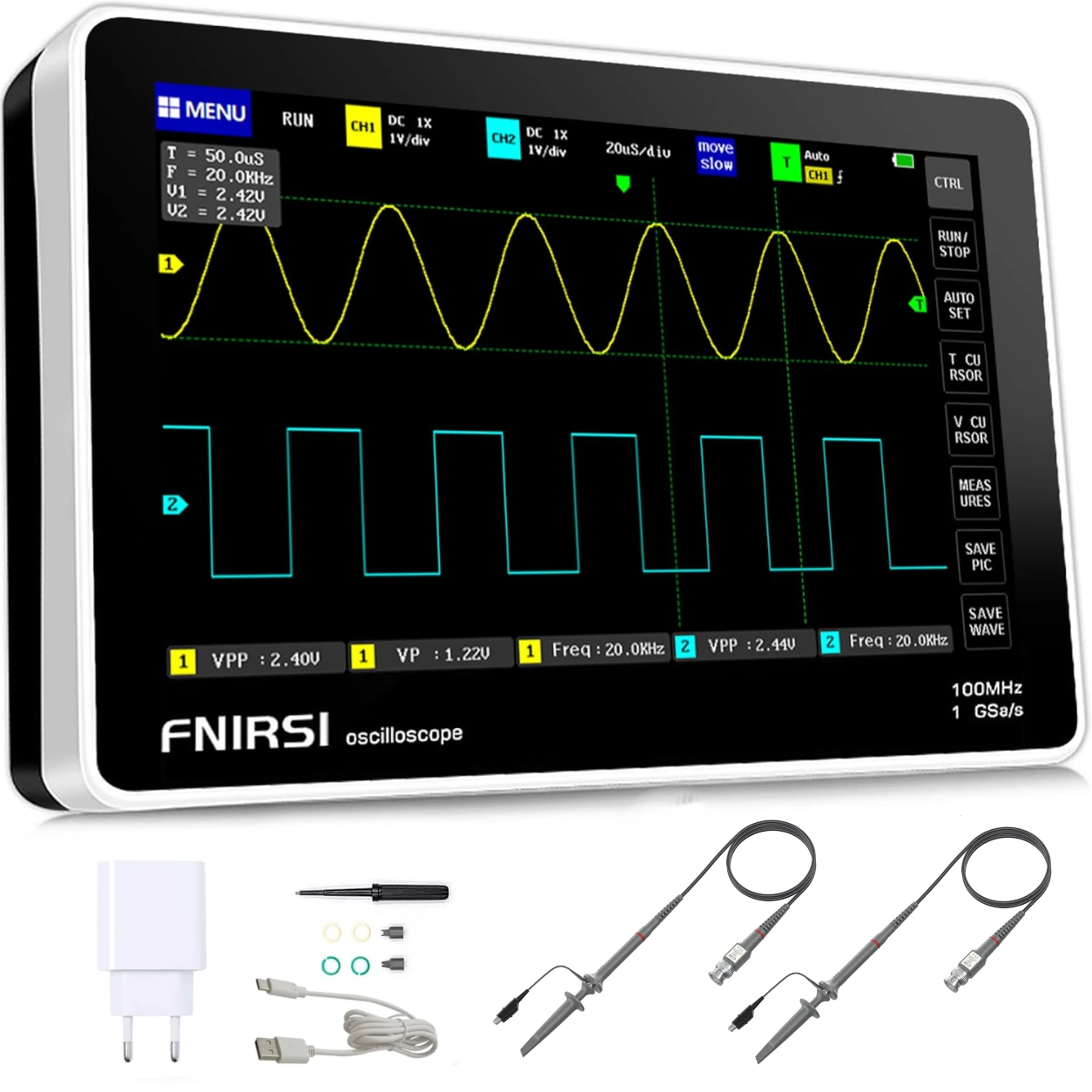 Osciloscopio Tablet FNIRSI 1013D 100 MHz 2 Canales