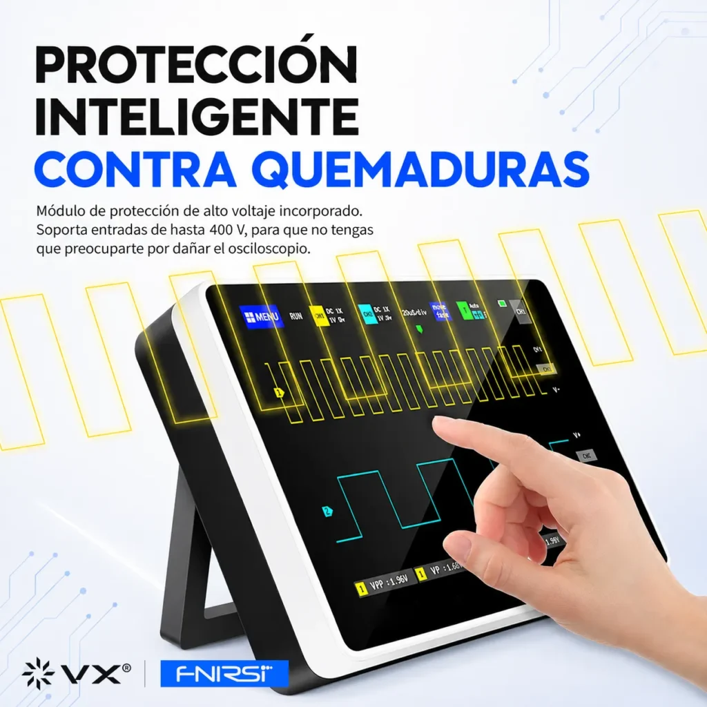 Osciloscopio Tablet FNIRSI 1013D 100 MHz 2 Canales - imagen 6