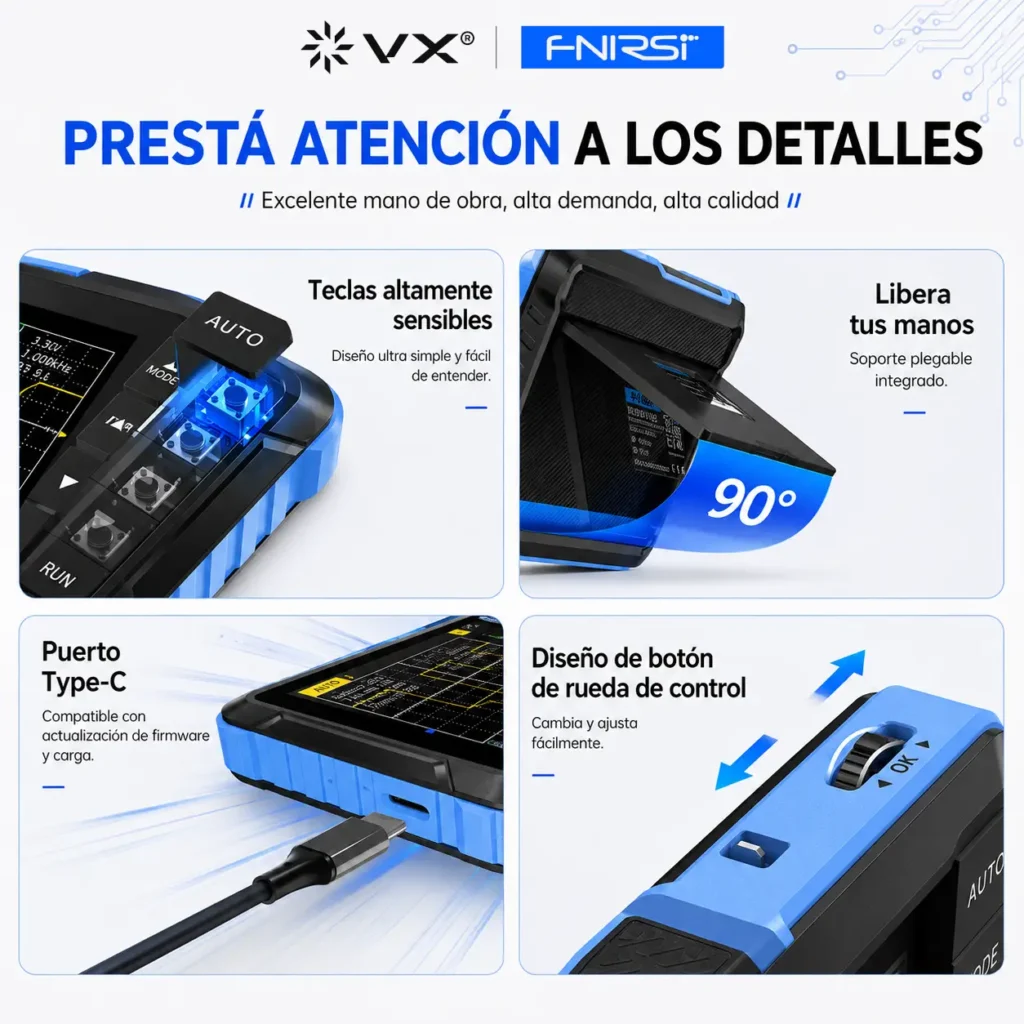 Osciloscopio Portátil FNIRSI DSO-152 Plus 200 kHz - imagen 5
