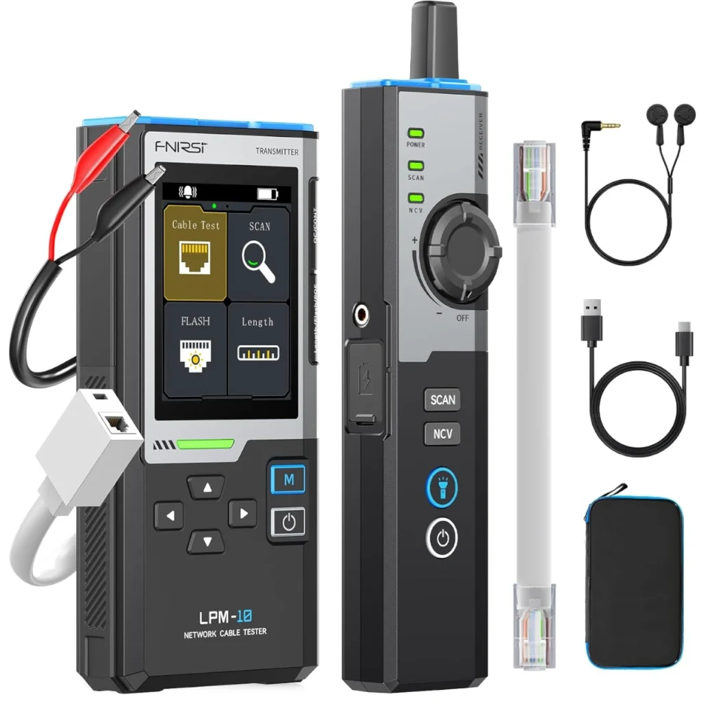 Tester de Red FNIRSI LPM-10A RJ45 PoE y Rastreo de Cables