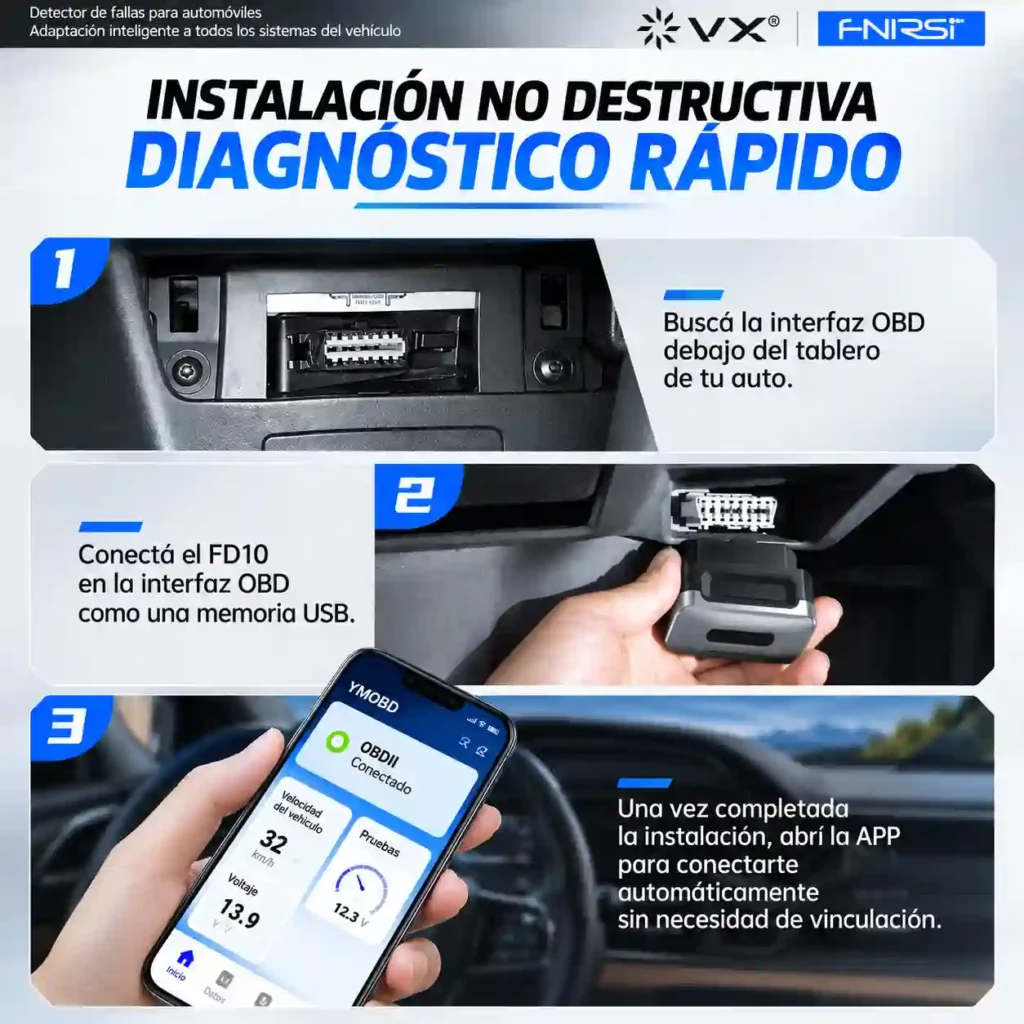 Scanner Automotriz OBD2 FNIRSI FD10 Bluetooth 5.1 - imagen 5