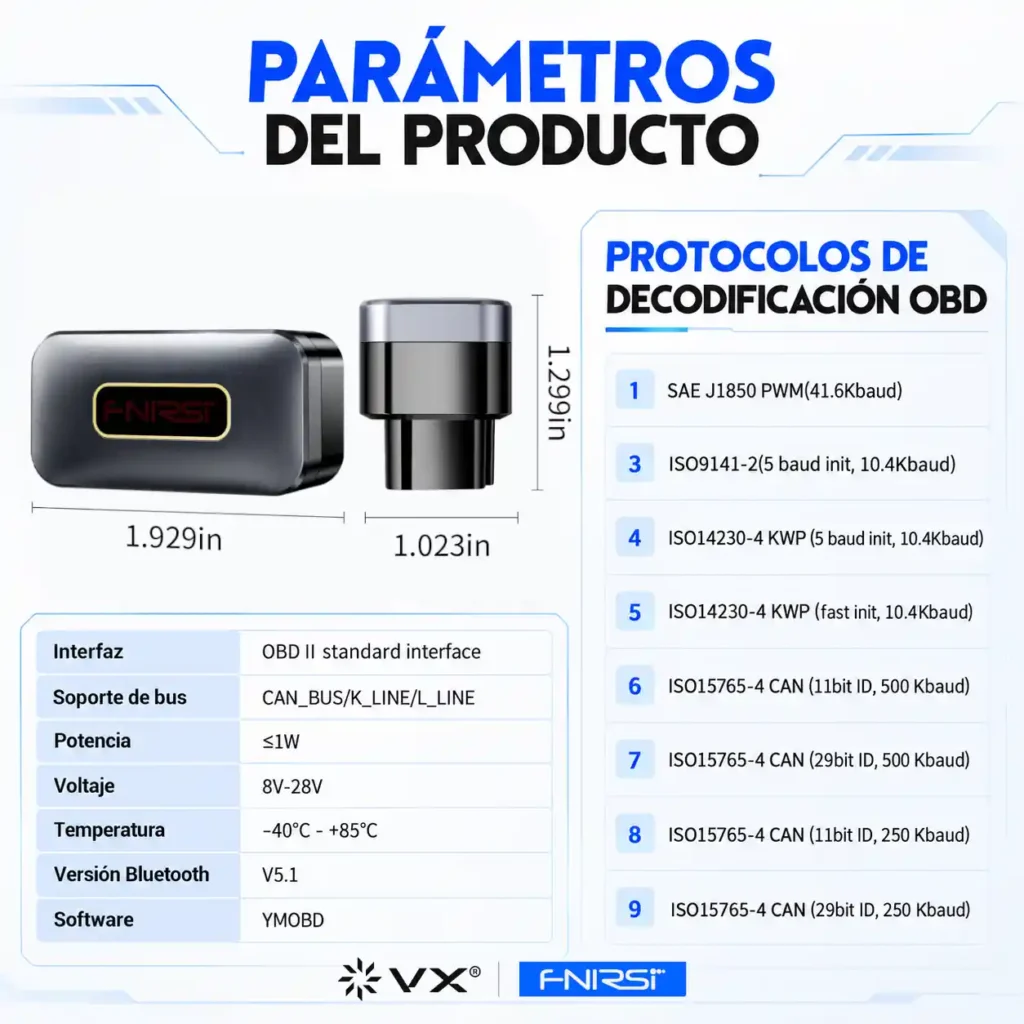 Scanner Automotriz OBD2 FNIRSI FD10 Bluetooth 5.1 - imagen 6