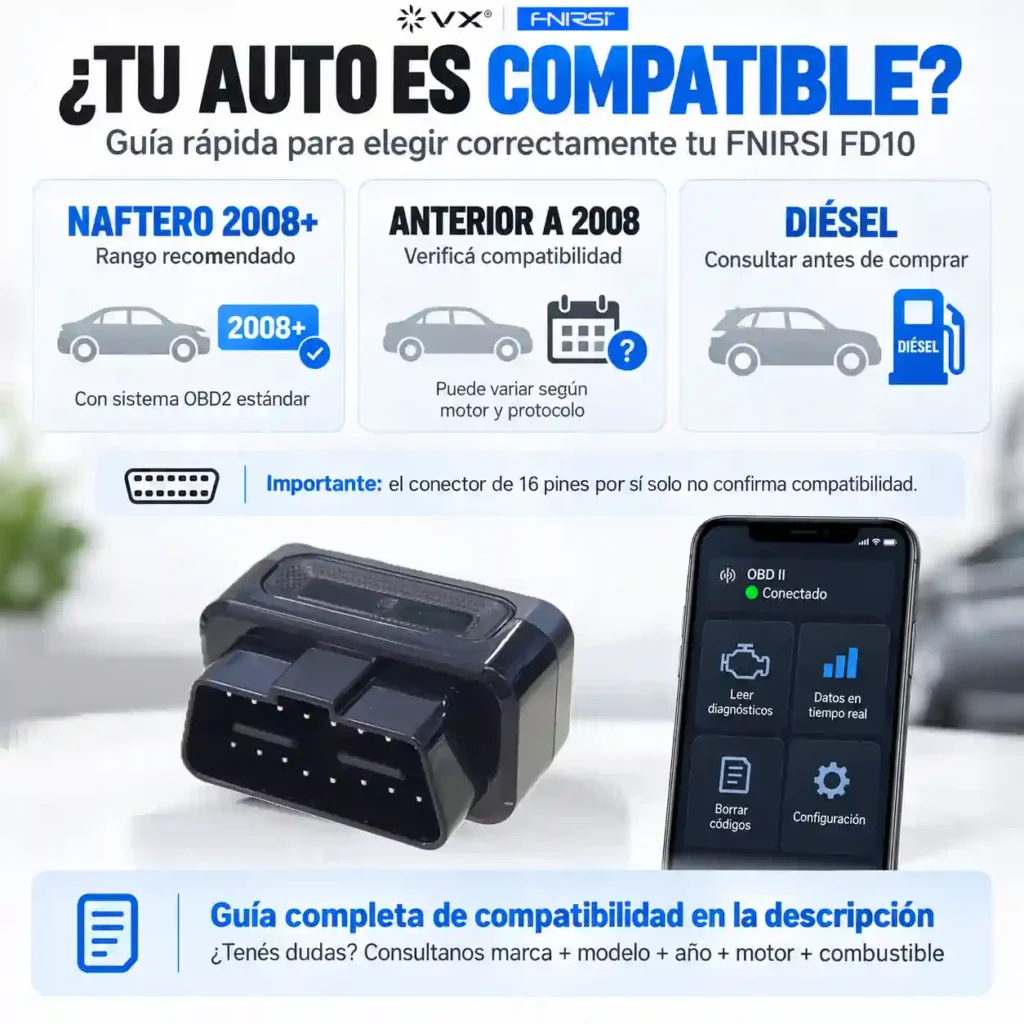 Scanner Automotriz OBD2 FNIRSI FD10 Bluetooth 5.1 - imagen 3