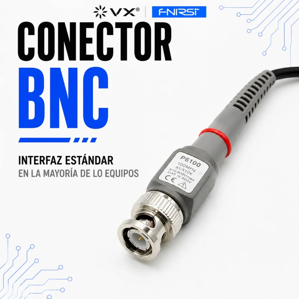 Sonda para Osciloscopio FNIRSI P6100 1X/10X 100 MHz BNC - imagen 6