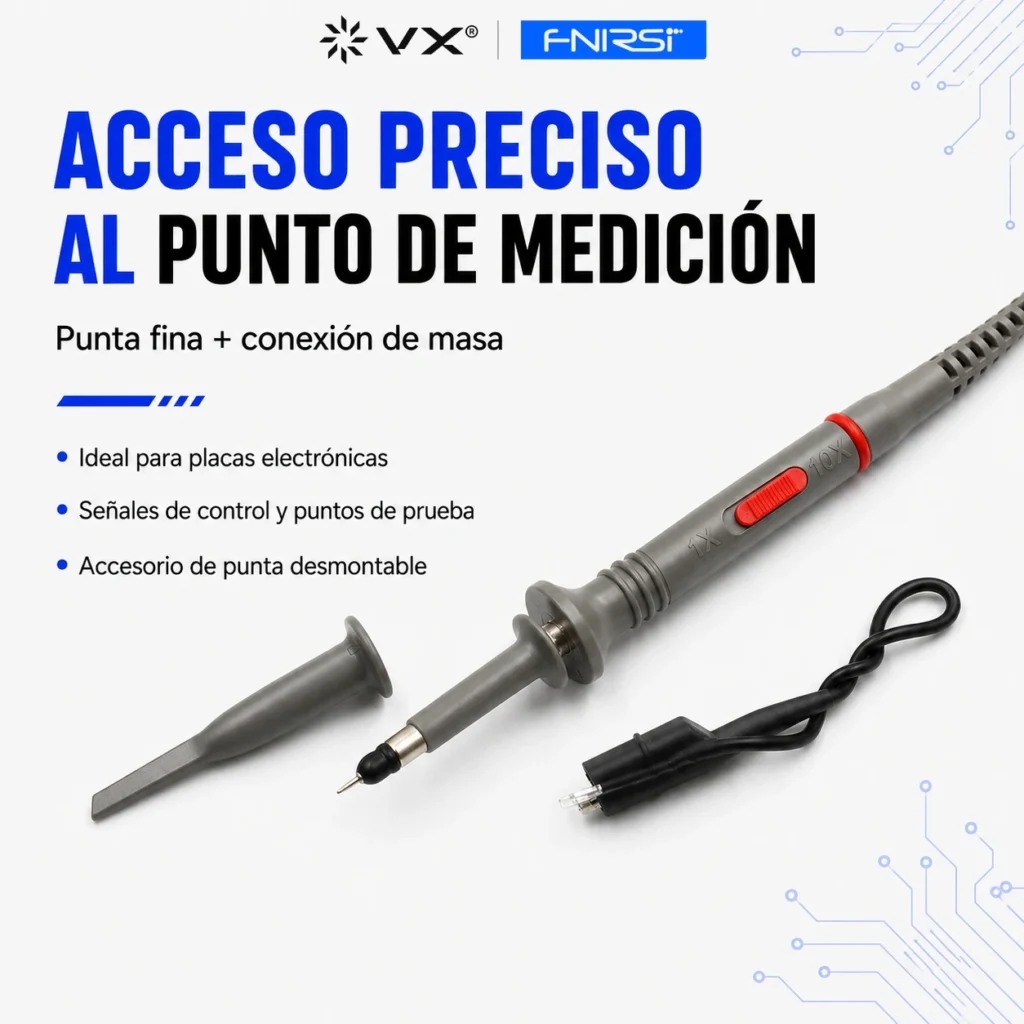 Sonda para Osciloscopio FNIRSI P6100 1X/10X 100 MHz BNC - imagen 5
