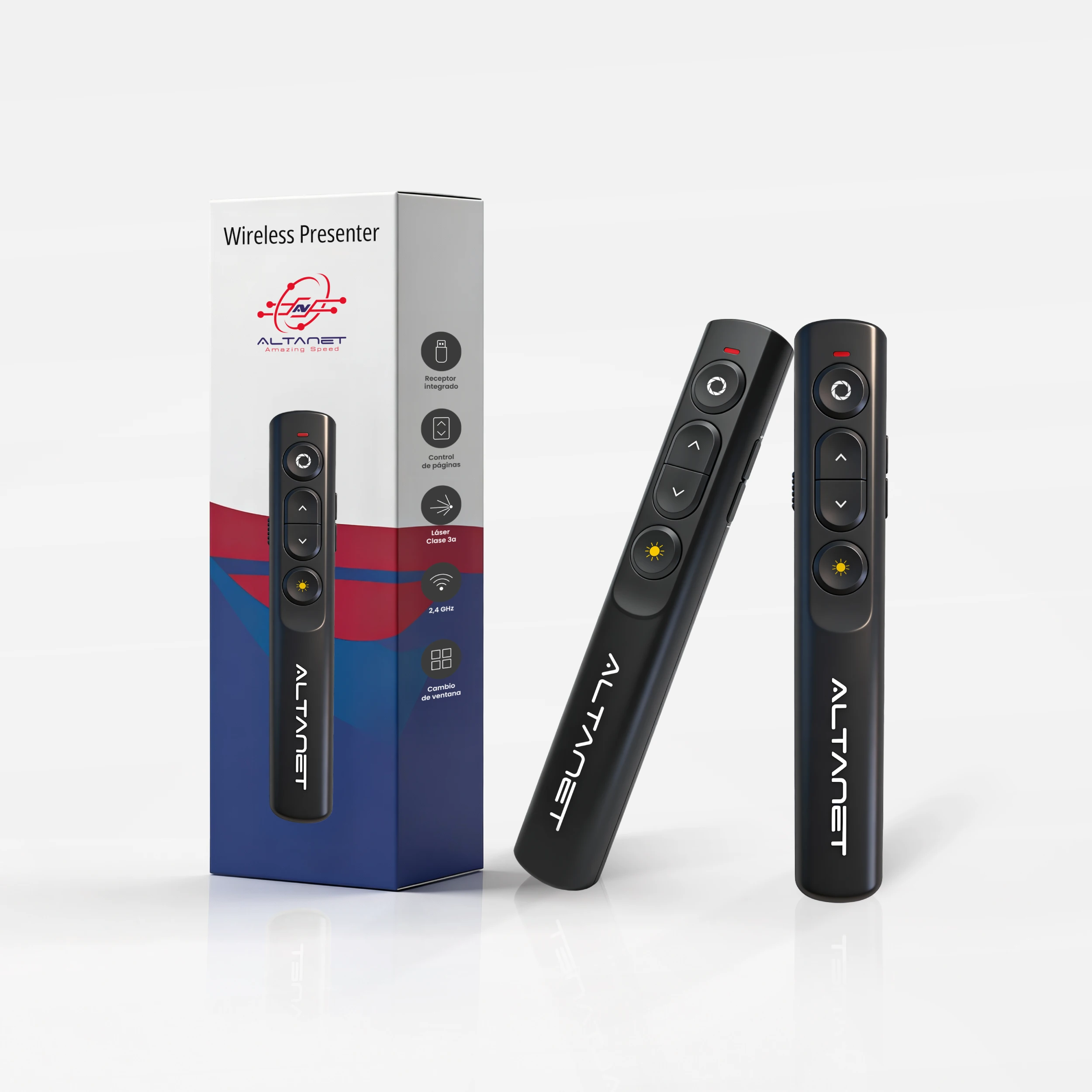 Presentador Inalámbrico AltaNet GM250 con Láser Rojo