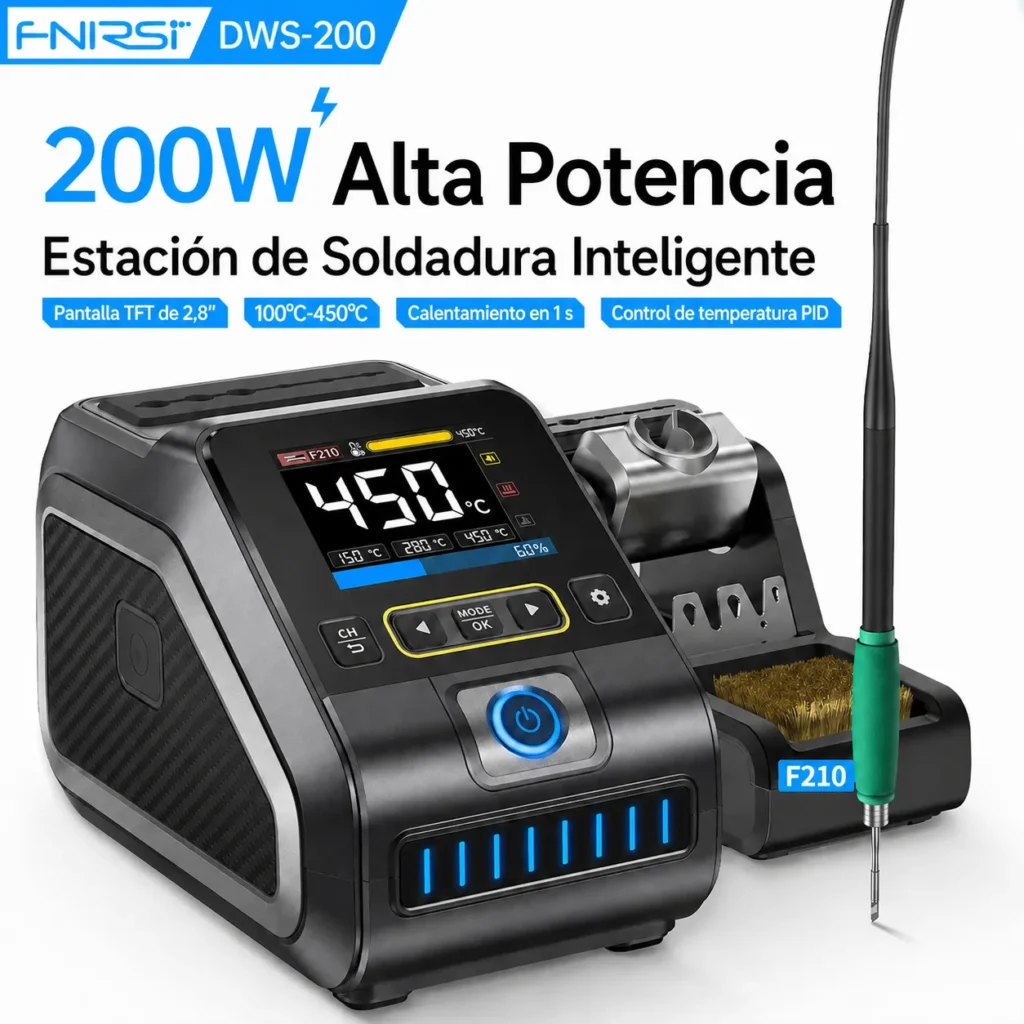 Estación de Soldadura FNIRSI DWS-200 F210 Plus 3 Puntas - imagen 2