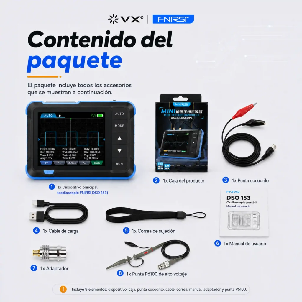 Osciloscopio Digital FNIRSI DSO-153 Plus 1 MHz - imagen 5