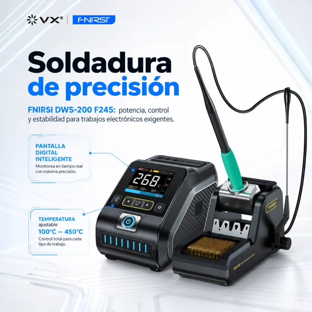 Estación de Soldadura FNIRSI DWS-200 F245 Plus 6 Puntas - imagen 2