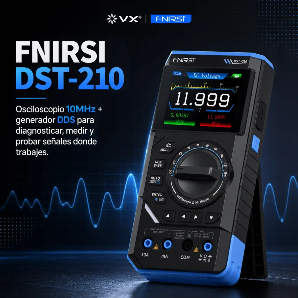 Osciloscopio 3 en 1 FNIRSI DST-210 10 MHz - imagen 2