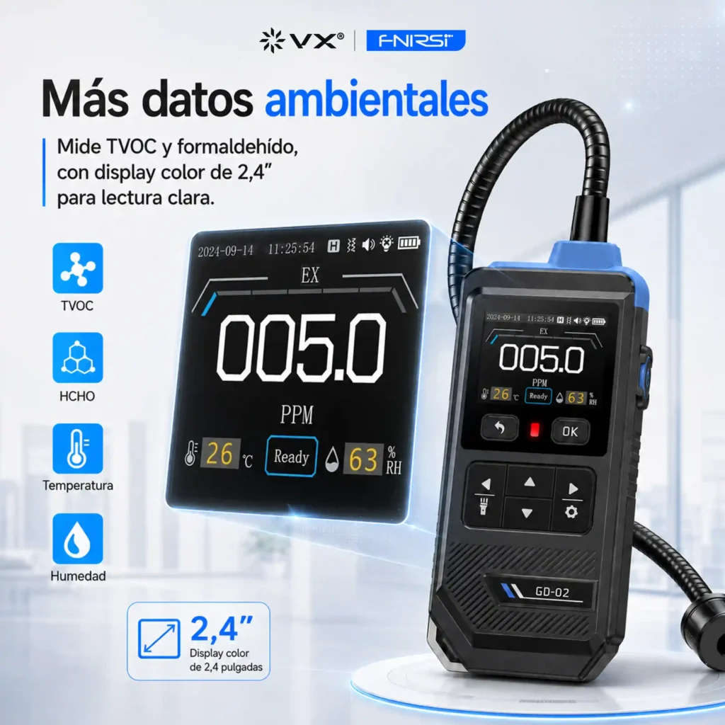 Detector de Gas Combustible FNIRSI GD-02 50000 ppm - imagen 5