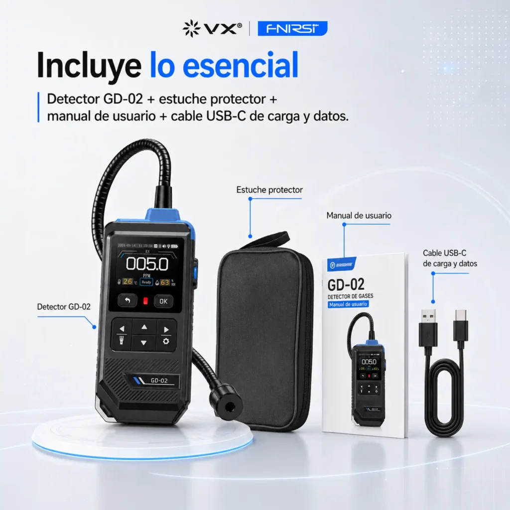 Detector de Gas Combustible FNIRSI GD-02 50000 ppm - imagen 4