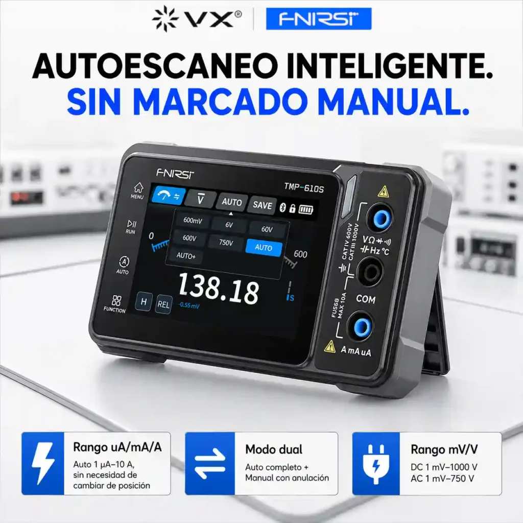 Multímetro Osciloscopio FNIRSI TMP-610S 3 en 1 - imagen 6