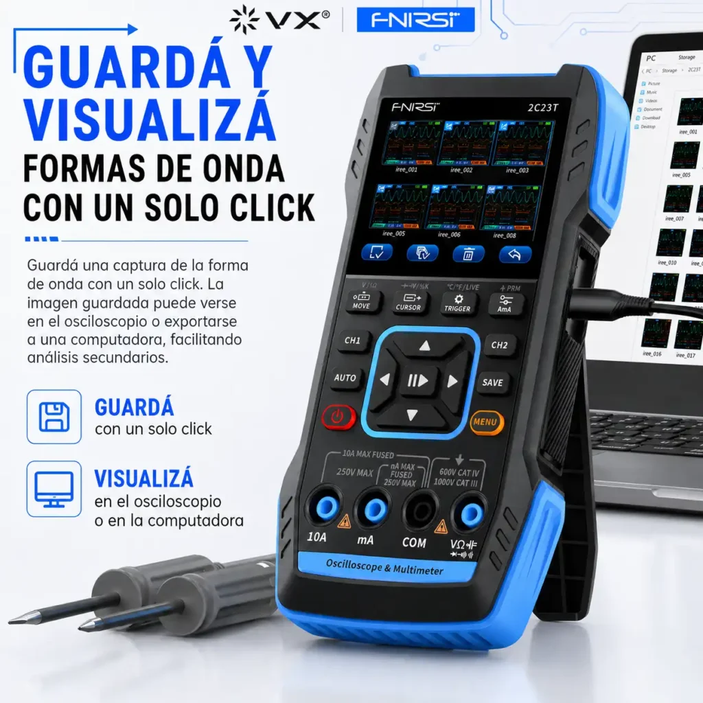 Osciloscopio Multímetro FNIRSI 2C23T Estándar 10 MHz 3 en 1 - imagen 4