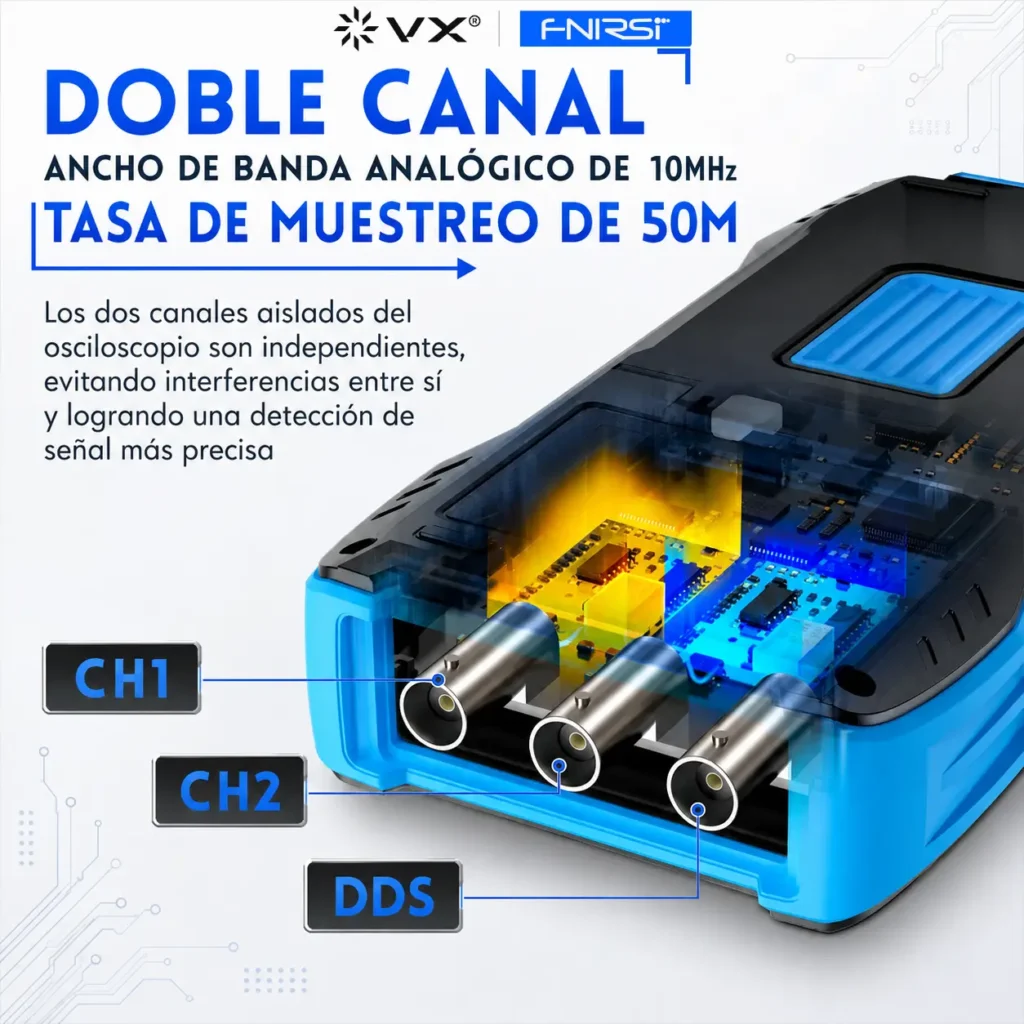Osciloscopio Multímetro FNIRSI 2C23T Estándar 10 MHz 3 en 1 - imagen 7
