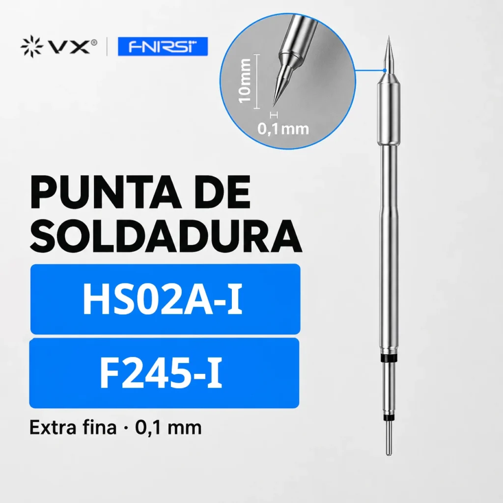 Punta F245 Extra Fina para Soldador FNIRSI HS-02 - imagen 2
