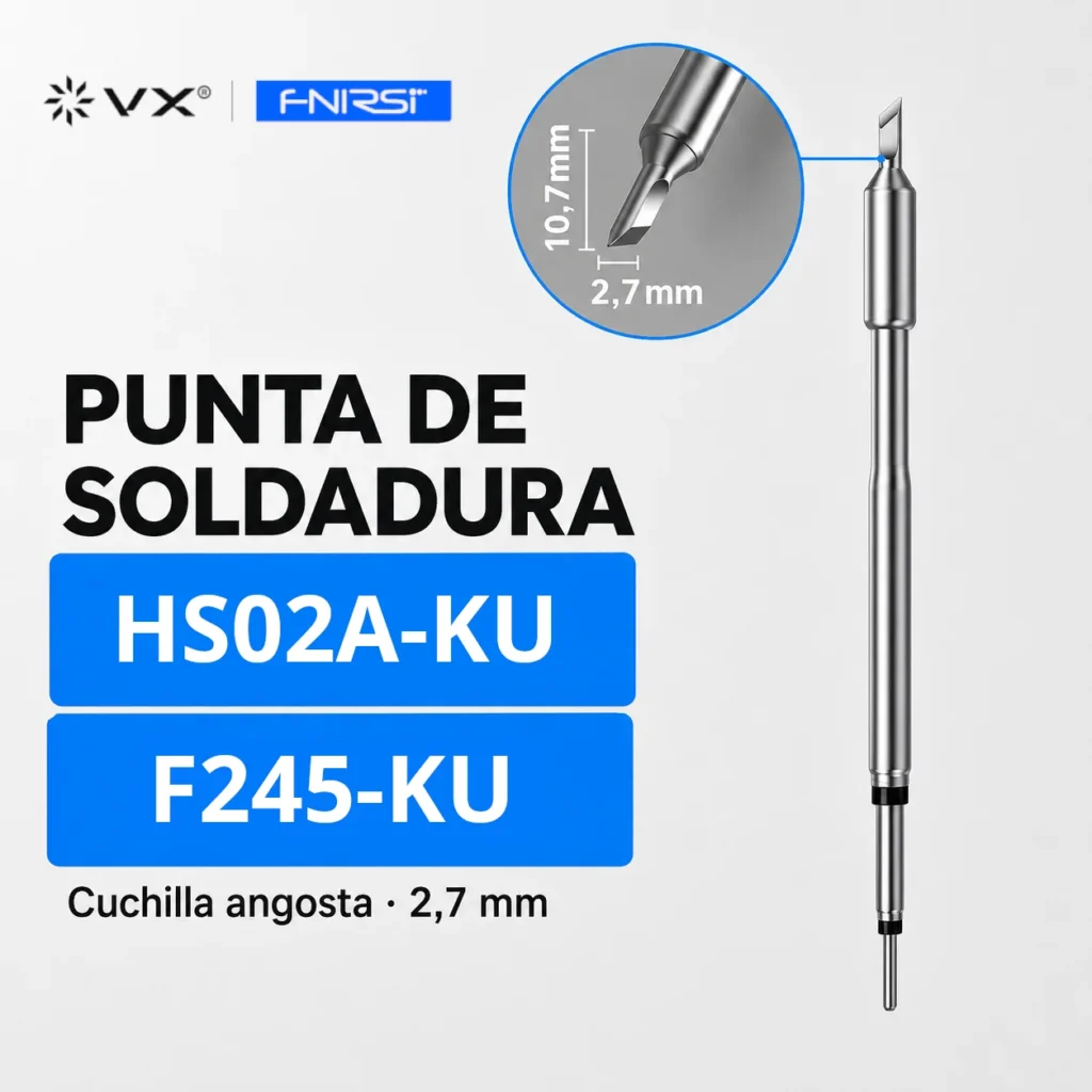 Punta F245 Cuchilla 2,7 mm para Soldador FNIRSI HS-02 - imagen 3