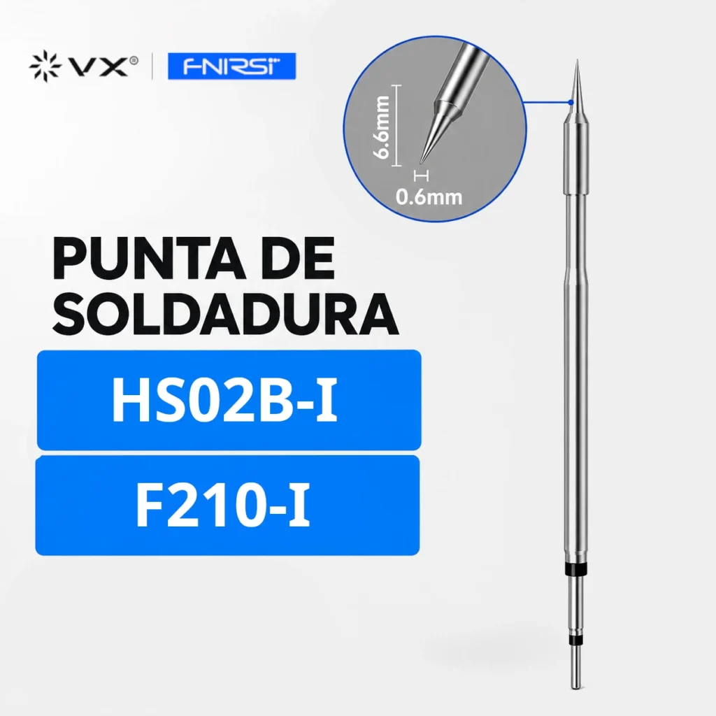 Punta F210 Extra Fina 0,6 mm para Soldador FNIRSI HS-02 - imagen 2