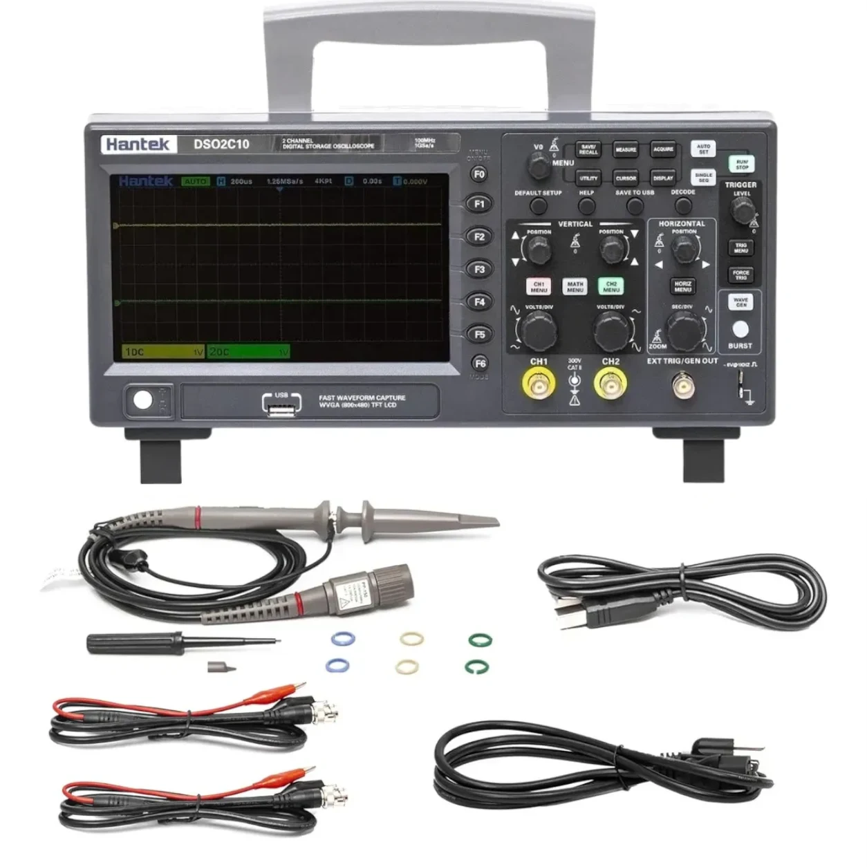 Osciloscopio de Banco Hantek DSO2C10 100 MHz
