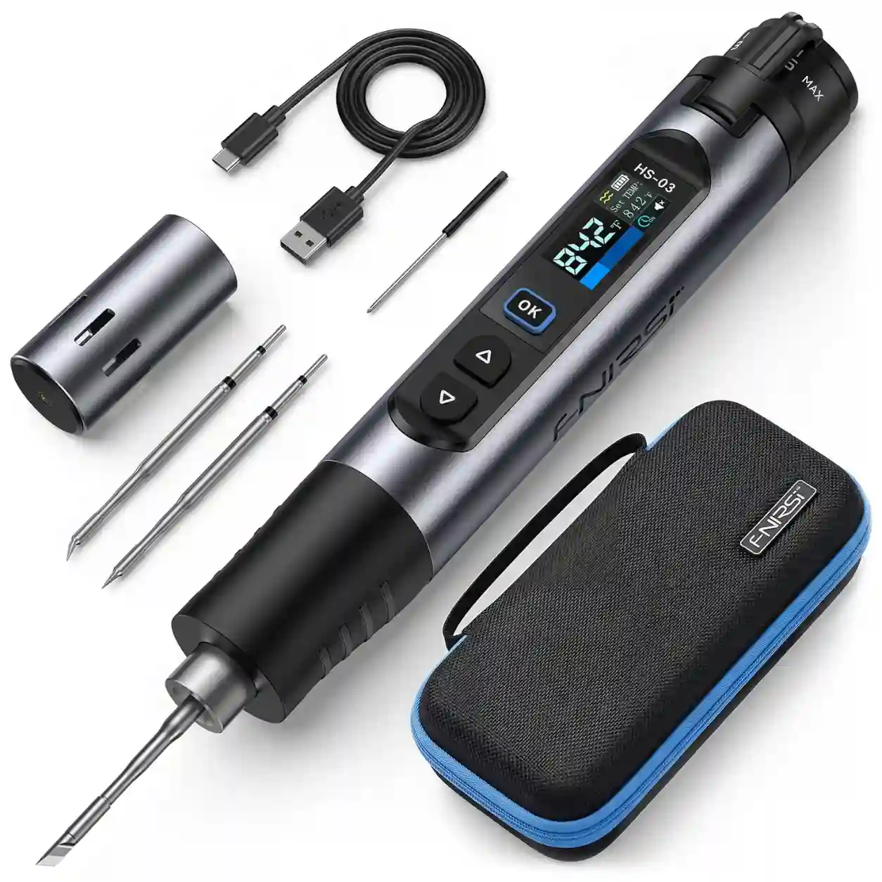 Soldador Inalámbrico FNIRSI HS-03 10 W USB-C con Batería