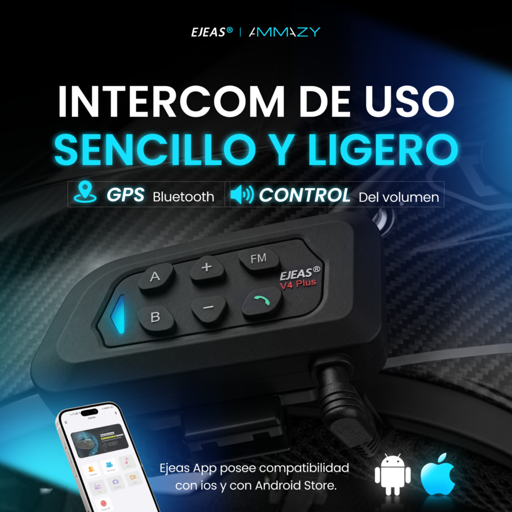 Intercomunicador Moto Ejeas V4 Plus Bluetooth - imagen 3